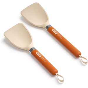 Cosamtec Silicone Spatula Set 2 Pieces Burnt Orange Heat Resistant Cooking Turner <b>Utensils</b> - Product Image 1
