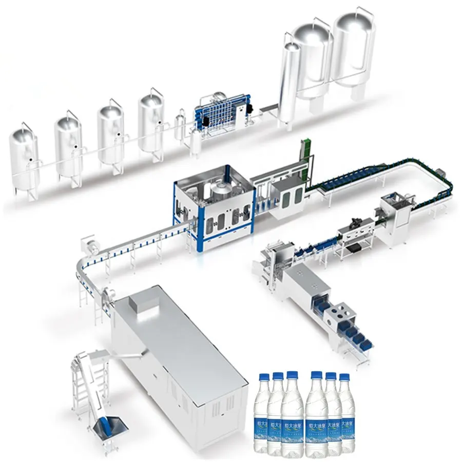 Línea de producción de botellas de agua, completamente automática, fábrica