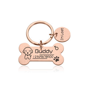 Portachiavi personalizzato con targhetta identificativa <span class=keywords><strong>per</strong></span> animali domestici <span class=keywords><strong>nome</strong></span> Id <span class=keywords><strong>per</strong></span> animali domestici inciso <span class=keywords><strong>per</strong></span> gatto cucciolo di cane collare Tag ciondolo portachiavi accessori <span class=keywords><strong>per</strong></span> animali domestici con osso - Product Image 5