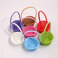 Mini Plastic PP Rattan Minimalistische Hangende Mand Handgeweven Kleurrijke Tote Basketdual-purpose opbergdecoratie Kleine mand