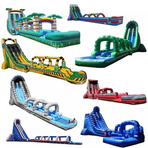 Tobogán Acuático Inflable de Doble Carril de Grado Comercial, Tobogán Acuático de PVC con Piscina para Adultos y Niños, Equipo de Juegos para Interiores y Exteriores - Product Image 4
