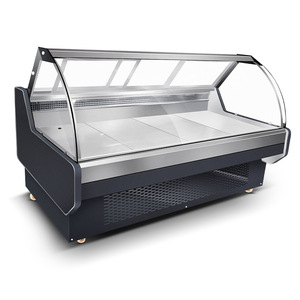 Multifunktions-Vitrine aus gebogenem Glas für Deli-Fleisch-Käse-Salat-für Fleisch großhändler - Product Image 1