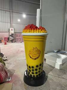 Escultura Personalizada de Vaso Gigante de Té con Leche Iluminado, Estatua de Bubble Tea Boba, Molde Artístico y Adornos Decorativos para Taza de Café - Product Image 5