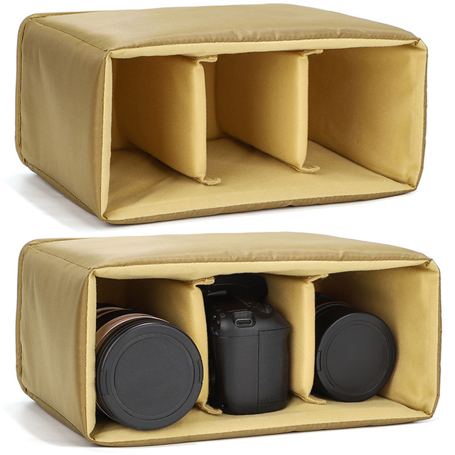 Large Capacity Portable Light Weight Camera Bag Insert Protective Padded Organizer Adjustable Dividers DSLR Lenses Photography