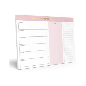 Perfect Desk Organizer 50 Rasgue o planejador semanal sem data pad luxo folha de ouro para fazer a lista de blocos para escola e escritório