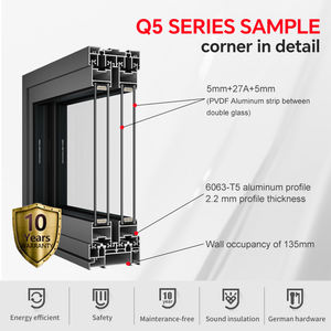 Ventanas y <span class=keywords><strong>Puertas</strong></span> de Aluminio DERCHI USA al por Mayor, NFRC As2047, <span class=keywords><strong>Puertas</strong></span> Corredizas de Doble Vidrio <span class=keywords><strong>para</strong></span> Exteriores e Interiores, <span class=keywords><strong>para</strong></span> Patio y Balcón - Product Image 6