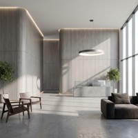 Panneau décoratif moderne en bois WPC avec placage de bambou et cristal de carbone pour salle de conférence