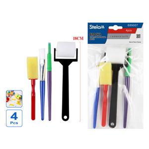 Set di rulli e spazzole in spugna da 4 pezzi per progetti di pittura e artigianato per creatività e immaginazione - Product Image 1