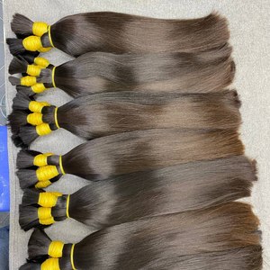 Extensiones de cabello humano recto de onda natural de pelo crudo a granel doble dibujado de alta calidad para la exportación - Product Image 3