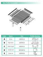 Kits de pergola de jardin bioclimatique Toit à persiennes 6X3 Auvent rétractable Pavillon extérieur en aluminium à vendre
