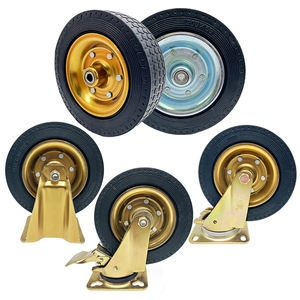 VIMA Schwerlast-Einzelrad und Lenkrolle, 8 Zoll, Gummi-Gusseisen-Rad, Tragkraft 330 kg, für Werkzeugwagen und Mülltonnen - Product Image 1