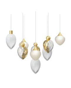 Candelabro de cuentas de vidrio Villa Lujoso Duplex Magnífico Candelabro de escalera en espiral de techo alto para villas - Product Image 5