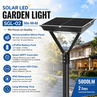 Lampes solaires de jardin à haute luminosité, étanches IP66 pour la cour et les allées