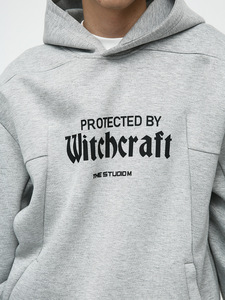 เสื้อฮู้ดมีซิปสำหรับผู้ชายผ้าฟลีซผ้าฝ้ายโอเวอร์ไซส์มีซิป450gsm - Product Image 4