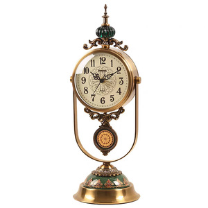 European Style Table <b>Clock</b> Quartz <b>Movement</b> Circular Decorative Desk <b>Clock</b> Home Ornamental Timepiece - Product Image 5