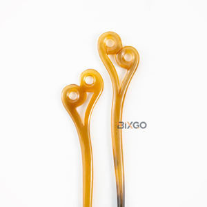 Épingle à cheveux en corne de buffle véritable, double spirale, sculptée à la main, bijou capillaire unique pour cheveux épais, mode durable du Vietnam - Product Image 5