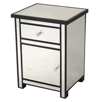 Table de Chevet Miroir Diamant Broyé Haut de Gamme, Meilleure Vente, Commode à 3 Tiroirs, Vente Directe Usine