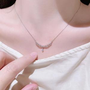 Collar de Plata de Ley 925 con Diseño Floral de Encaje Francés, Incrustaciones de Circonita, Joyería de Cristal Exquisita para Mujer, Inspirada en Palacios y Castillos - Product Image 5