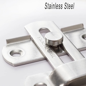 Thép Không Gỉ Chuyển Đổi Chốt Khóa Nhiệm Vụ Nặng Nề Màu Đen Kim Loại Chốt Khóa Đồ Nội Thất Bên Cửa Đôi Cửa Đóng Cửa Cho Tủ - Product Image 2