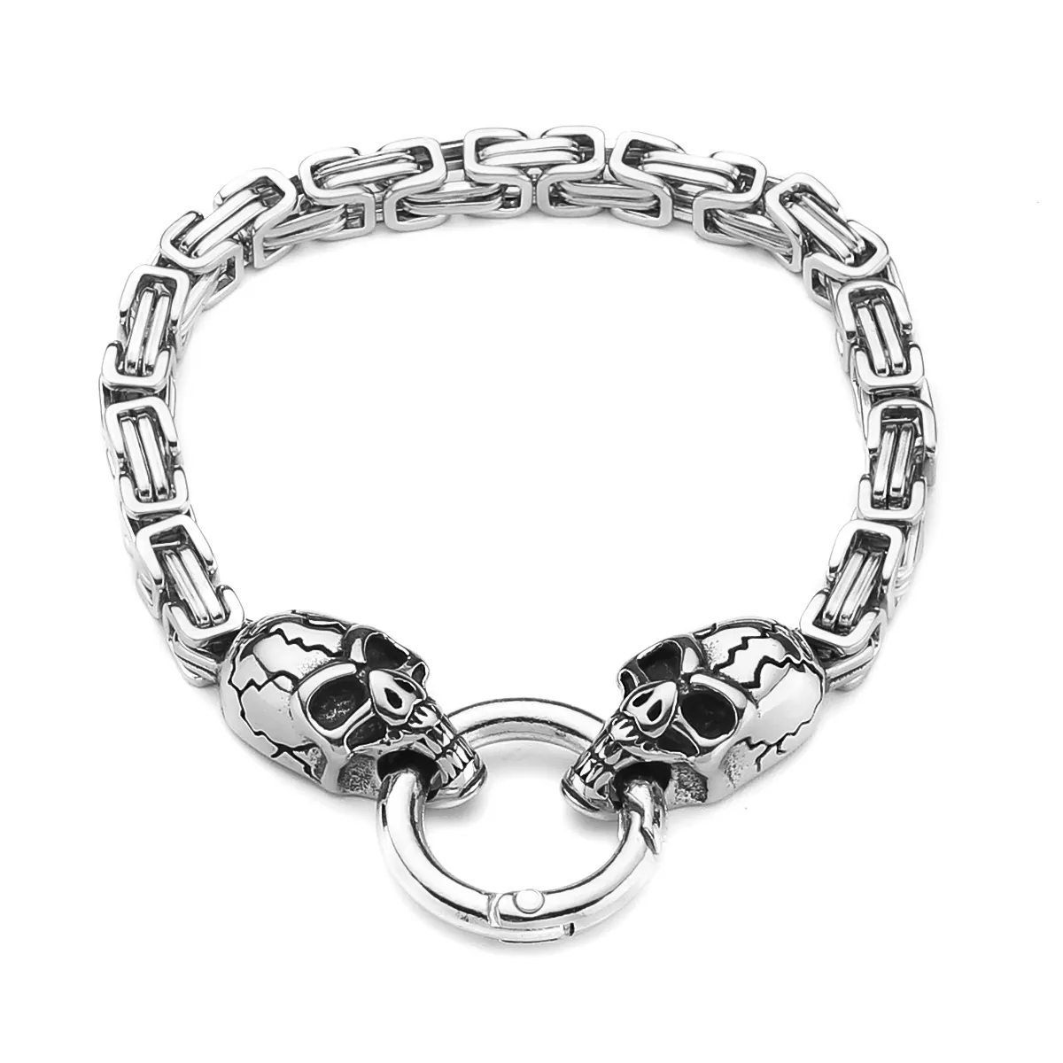 Stainless Steel Gothic Metal Wind Skull Men's Bracelet Viking Punk Party Jewelry Gift Wholesale