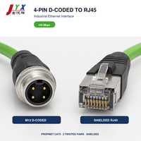 Câble Ethernet industriel personnalisé M12 à code D vers RJ45, câble PROFINET blindé à 4 broches pour équipement d'automatisation PLC