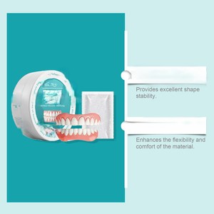 Prothèses dentaires temporaires Oralhoe : Couvre-dents complets (supérieur et inférieur) pour un sourire parfait, en matériaux confortables - Product Image 3