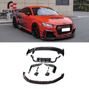 Pour Audi TT TTRS TTS 2015-2019 mise à niveau en Fiber de carbone YR Style Kit de carrosserie lèvre avant jupe latérale diffuseur arrière becquet pièces de carrosserie - Product Image 1