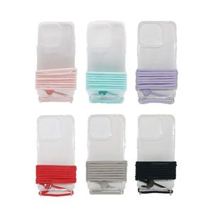 Étui de téléphone transparent avec bande élastique pour la protection et le rangement du téléphone portable - Product Image 1