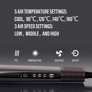 مكواة شعر سيراميك احترافية من لينا بسرعة 110000 دورة في الدقيقة، مكواة مسطحة أيونية 2 في 1 مع تدفق هواء وشاشة LED - Product Image 4