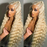 Pelucas de Cabello Remy Largo con Encaje Frontal, Ondulado y Rizado, con Mechas Rubias Marrones Naturales, Pre-arrancadas, HD Transparente, Tallas Pequeña/Grande