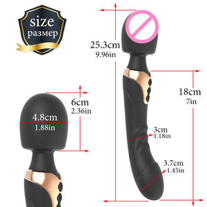 Vibrateur double tête en silicone - 10 modes de vibration, stimulation du point G et clitoridienne, rechargeable par USB, étanche, masseur AV en gros - Product Image 5