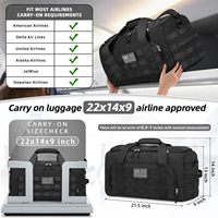 Sac de sport tactique en jean imperméable avec séparation humide/sec, séparateurs amovibles et bandoulière pour voyage et natation