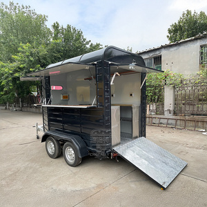 Beverage <b>Bar</b> Mobile Cart With Led Lights Winery Bakery Trailer Pizza Food Truck - Product Image 3