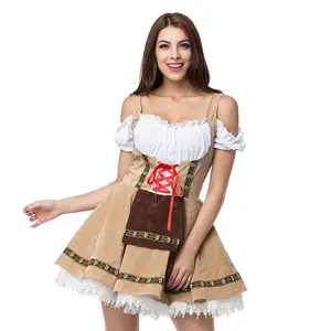 German Oktoberfest Bavarian Heidi Dirndl Lederhosen Beer Maid Wench Costume S-5XL drop ship custom made