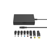 Chargeur universel pour ordinateur portable 65W Slim GaN 15-20V avec 8 embouts interchangeables, prise C6 pour Dell HP Notebook, logo personnalisé disponible