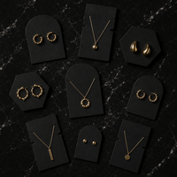 Cartes de présentation personnalisées noires pour boucles d'oreilles, estampées à chaud or, 350 g/m², porte-cartes de bijoux de luxe, emballage en carton épais, vente en gros