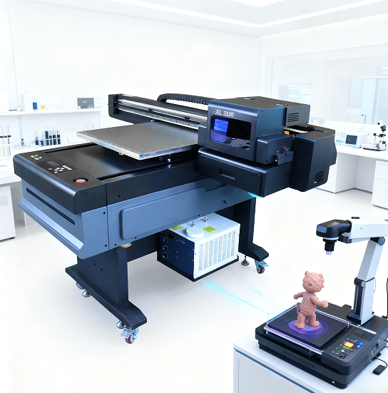 Industrial 6090 Automatic UV Ink DTF Flatbed Printer with 3 Heads for 3D Embossed Effects on Tubes High Accuracy