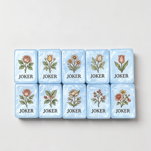 Magnifique ensemble de Mahjong en nacre douce avec tuiles lumineuses en acrylique translucide superposées, jeu d'échecs avec impression personnalisée - Product Image 1