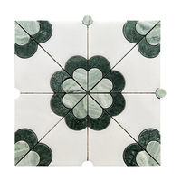 Carreaux de mosaïque en marbre au jet d'eau à motif floral de luxe au design moderne décoration de murs et de sols pour hôtels et palais