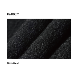 女性用ロングウーレンコート手作りボタンクロージャー100% ウール冬アウターウェア無地染め生地 - Product Image 3