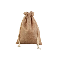 Sac en chanvre mini format en promotion, emballage recyclé pour café, en corde de jute et toile de jute, pour bijoux, pochette à cordon, emballage cadeau