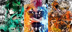 Desain Terbaru Anime My Hero Academia 3D Poster Lentikular 3 Karakter Gambar Berubah Manga 3D Flip Poster Dekor Dinding