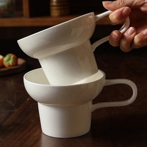 Tazas de Café de Cerámica de Boca Ancha Estilo Medieval, Color Blanco, 340 ml, Forma <span class=keywords><strong>Irregular</strong></span> Personalizada, Taza para Beber con Forma Especial, Regalo Promocional - Product Image 5