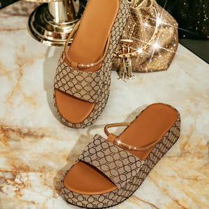Factory Direct Wholesale Retro <b>slippers</b> with Rhinestone Fabric <b>Slipper</b> Platform Brand Designer <b>Slipper</b> - Product Image 5