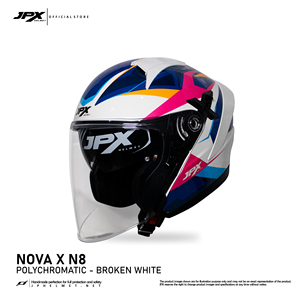 Casco de Media Cara JPX Nova X V2 Motif N8 con Doble Visera, Equipado con una Doble Visera y un Encantador Diseño N8 para Mayor Comodidad. - Product Image 2