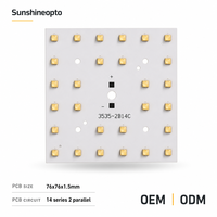 Carte PCB LED personnalisée 3535 76x76x1.5mm 14 séries 2 circuits parallèles en aluminium OEM ODM pour éclairage de jardin et lampadaires