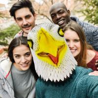 Masque de corbeau, masque en latex tête d'oiseau, costume d'Halloween animal, masque de cosplay, masque de déguisement pour le visage, tenue de dominatrice en latex pour adulte
