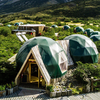 Dôme géodésique de luxe moderne en PVC de 8 mètres, maison igloo quatre saisons, imperméable, résistante au vent, pour glamping dans le désert, permanente, double, garantie 1 an