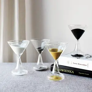 Gifts can be customized hourglass manufacturers high borosilicate glass 5 minutes wine glass hourglass