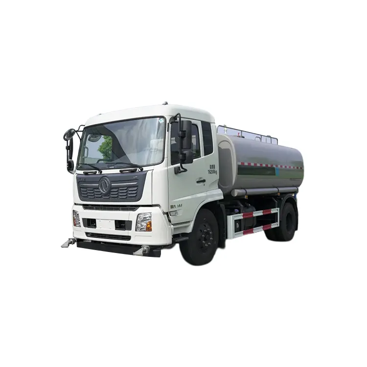 dongfeng 4 * 2 شاحنة نقل مياه بسعة 10000 لتر نقل السوائل فعالة من حيث التكلفة للاستخدام المنزلي مع مكونات محملة اساسية